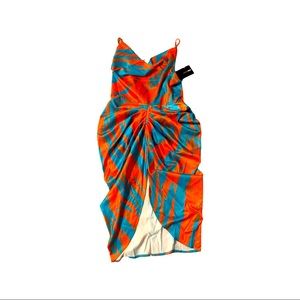 Fashion Nova Orange Blue Part dress.